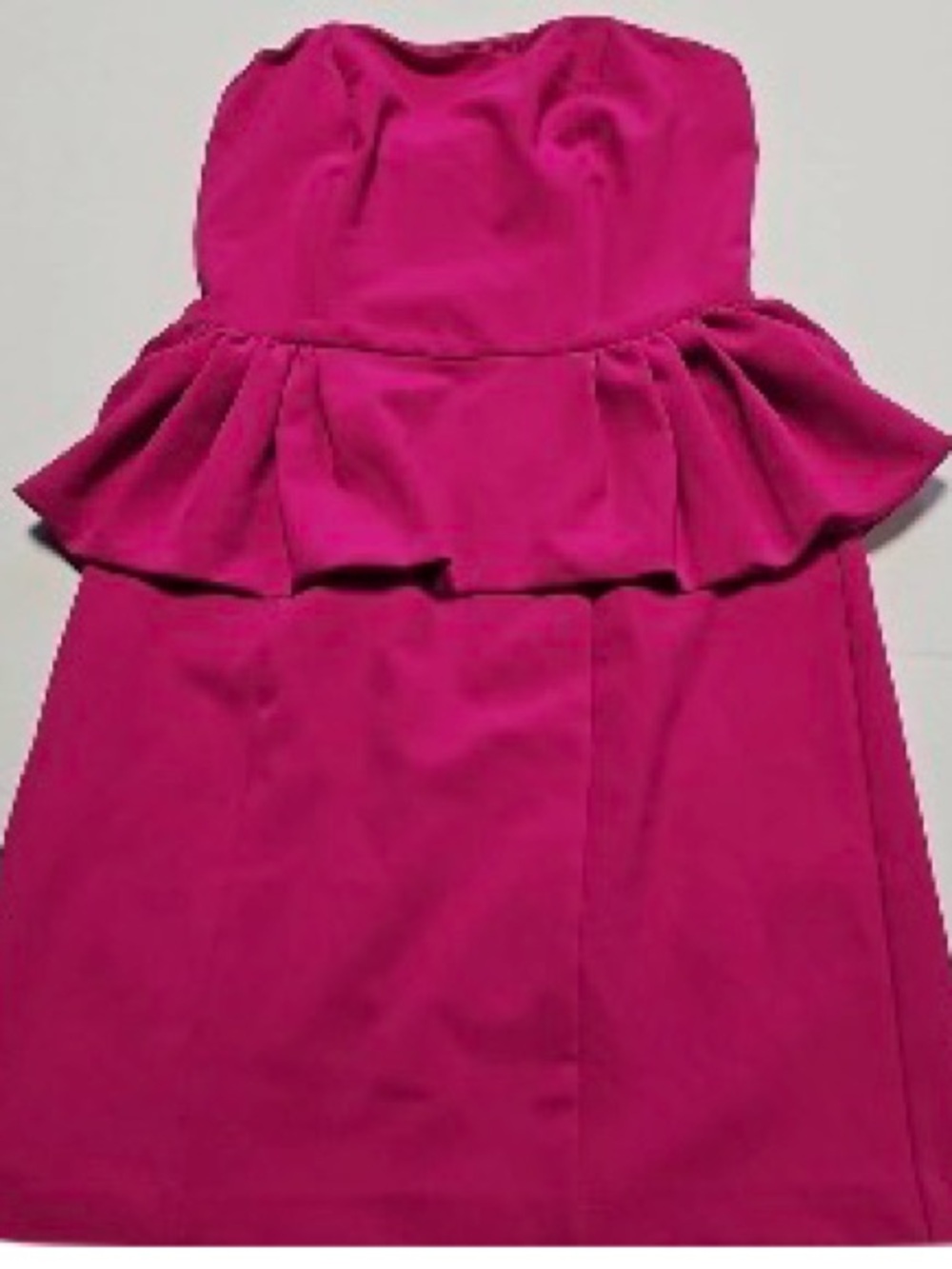 Express Strapless Peplum Mini Dress - Hot Pink